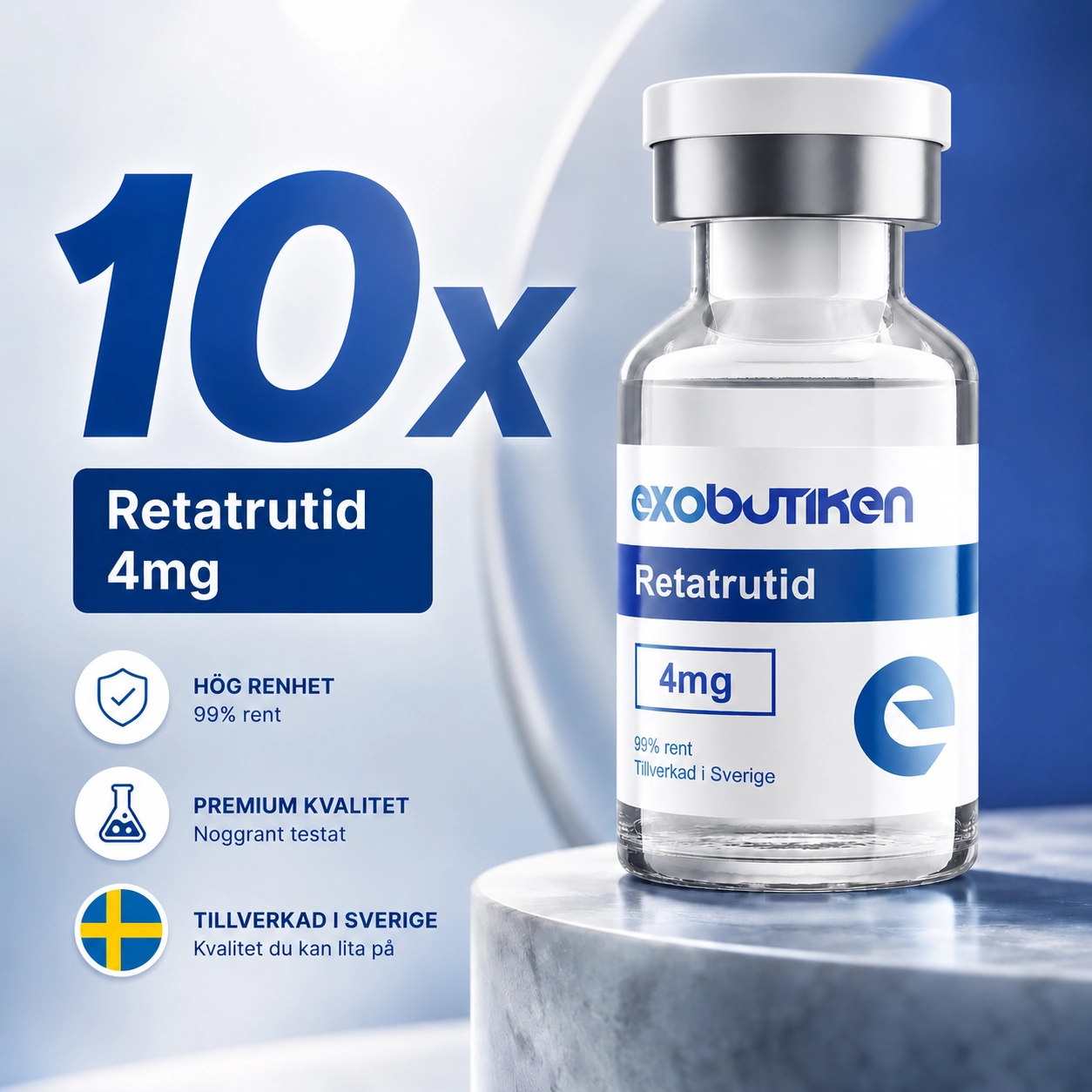 Retatrutid 10x4mg 1 Retatrutid 4 mg 10-pack från Exobutiken